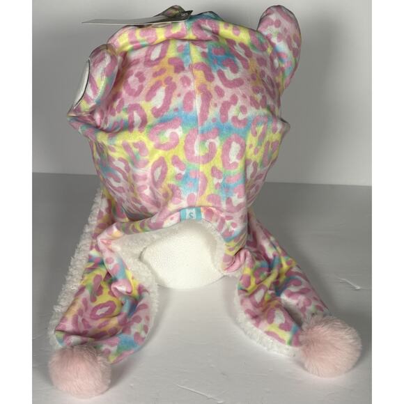 Squishmallow Michela Earflap Hat Pink Leopard Girl’s Beanie One Size - Picture 4 of 11
